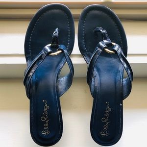 Lilly Pulitzer McKim Thong Sandal - Navy, Size 8.5